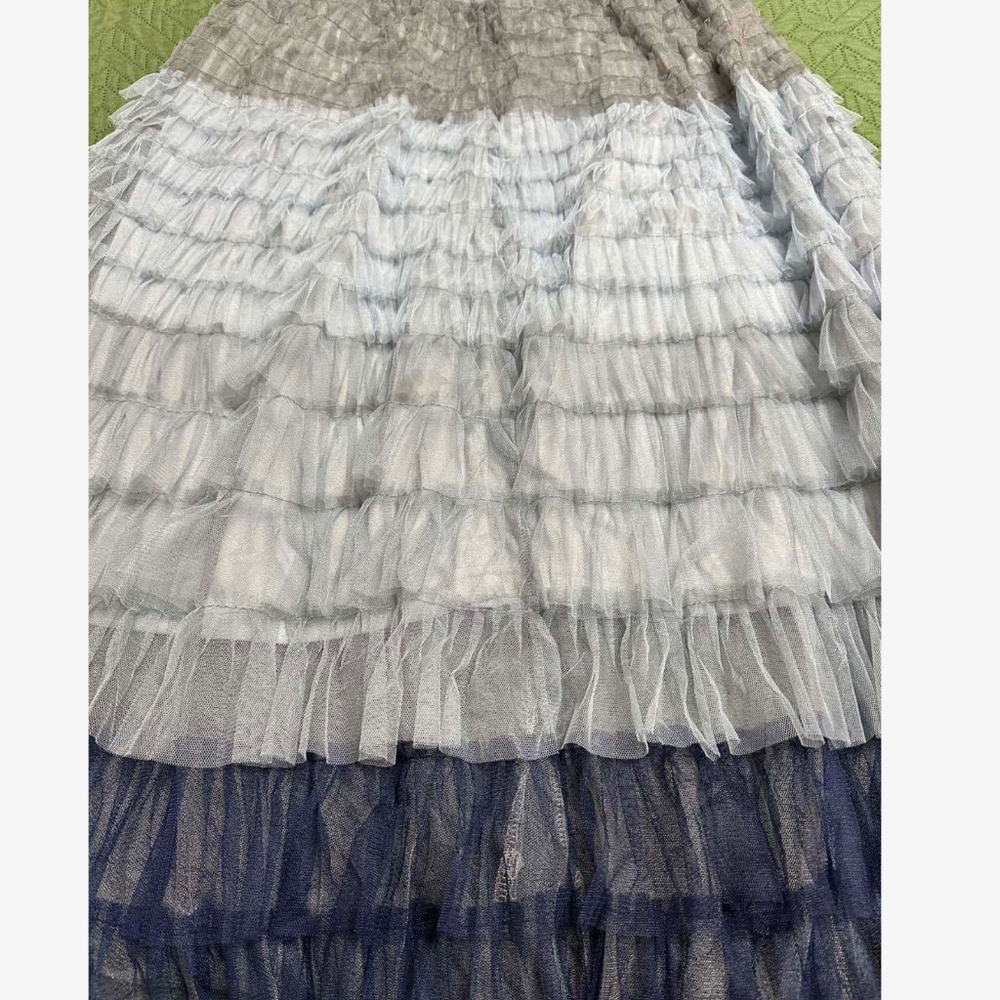 Classic Color Block Stretchy Waist Layered Tulle Maxi Skirt - Picture 4 of 10